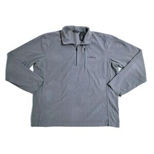 Eddie Bauer Men's XL Zip Pullover Fleece Jacket Tan Beige Gray Hike Trail Ski